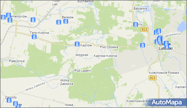 mapa Kaznów-Kolonia, Kaznów-Kolonia na mapie Targeo