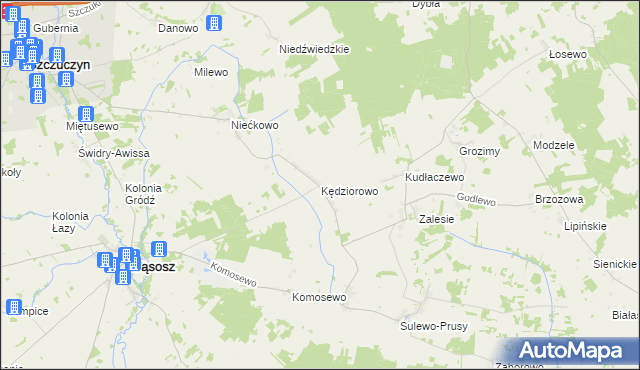 mapa Kędziorowo, Kędziorowo na mapie Targeo
