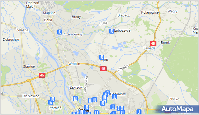 mapa Kępa gmina Łubniany, Kępa gmina Łubniany na mapie Targeo