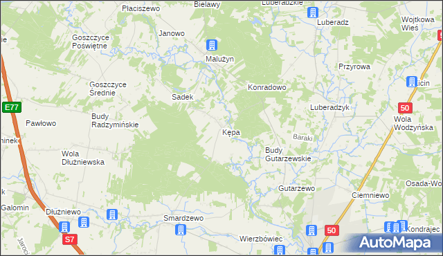 mapa Kępa gmina Sochocin, Kępa gmina Sochocin na mapie Targeo