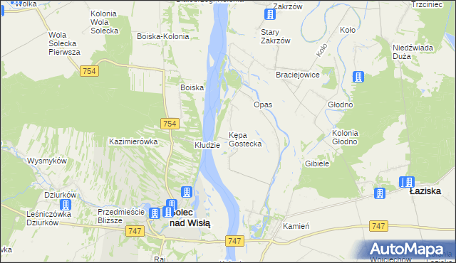 mapa Kępa Gostecka, Kępa Gostecka na mapie Targeo