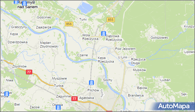 mapa Kępa Rzeczycka, Kępa Rzeczycka na mapie Targeo