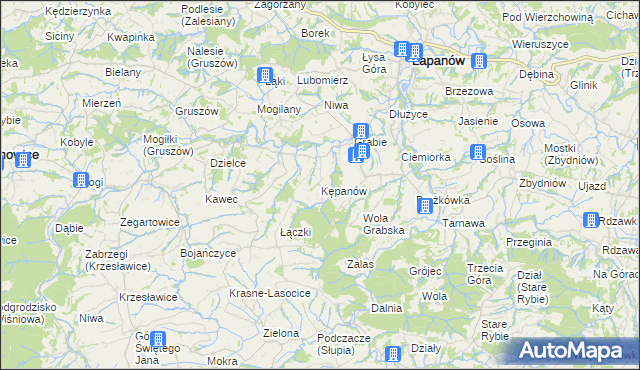 mapa Kępanów, Kępanów na mapie Targeo