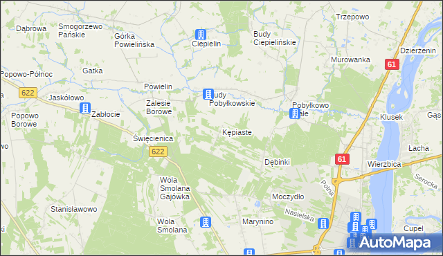 mapa Kępiaste gmina Pokrzywnica, Kępiaste gmina Pokrzywnica na mapie Targeo