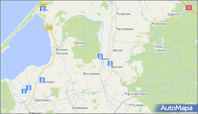 mapa Kępka gmina Darłowo, Kępka gmina Darłowo na mapie Targeo