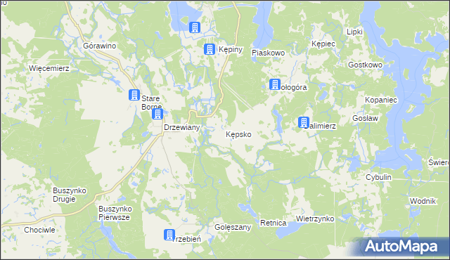 mapa Kępsko gmina Bobolice, Kępsko gmina Bobolice na mapie Targeo