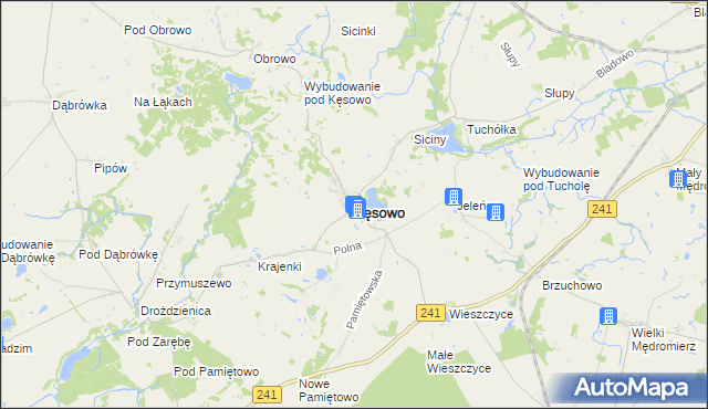 mapa Kęsowo, Kęsowo na mapie Targeo