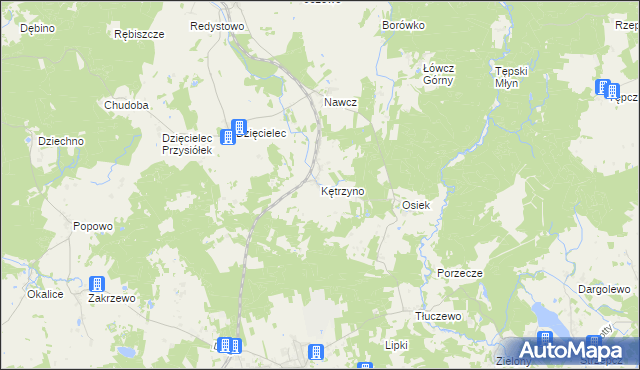 mapa Kętrzyno, Kętrzyno na mapie Targeo