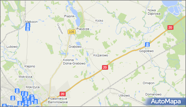 mapa Kiczarowo, Kiczarowo na mapie Targeo
