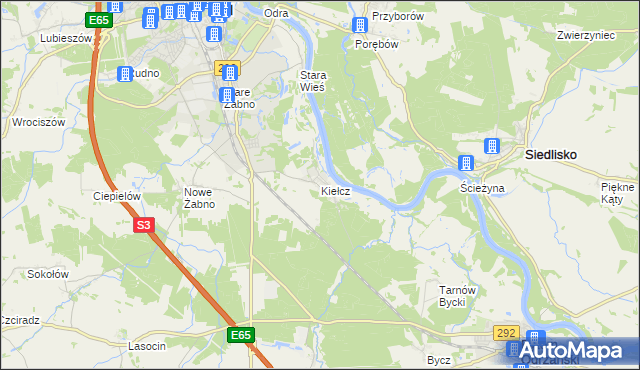 mapa Kiełcz, Kiełcz na mapie Targeo