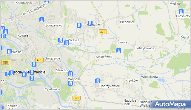 mapa Kiełczówek, Kiełczówek na mapie Targeo