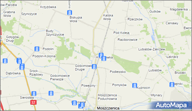 mapa Kiełczówka, Kiełczówka na mapie Targeo