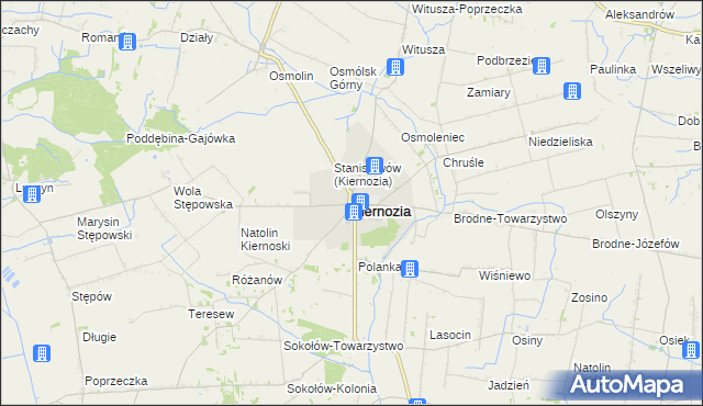 mapa Kiernozia, Kiernozia na mapie Targeo