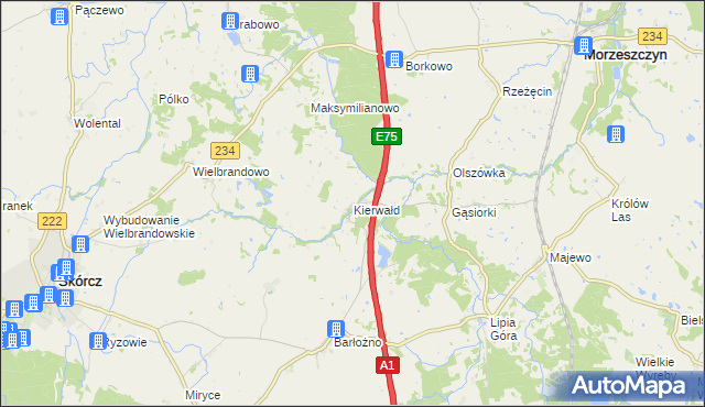 mapa Kierwałd, Kierwałd na mapie Targeo