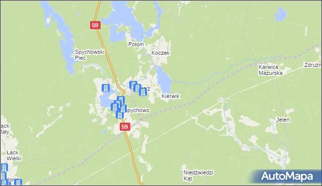 mapa Kierwik, Kierwik na mapie Targeo