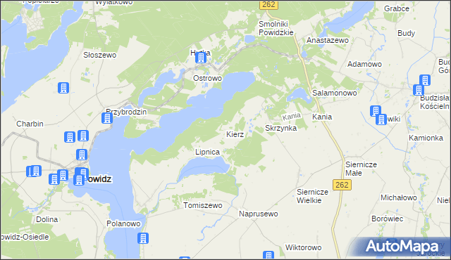 mapa Kierz gmina Ostrowite, Kierz gmina Ostrowite na mapie Targeo