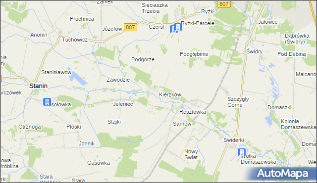 mapa Kierzków gmina Stanin, Kierzków gmina Stanin na mapie Targeo