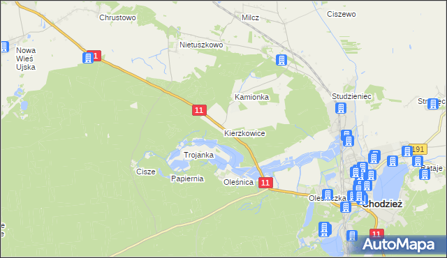 mapa Kierzkowice, Kierzkowice na mapie Targeo