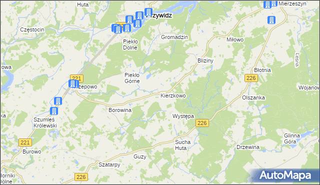 mapa Kierzkowo gmina Przywidz, Kierzkowo gmina Przywidz na mapie Targeo