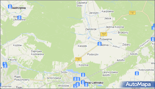 mapa Kieszek, Kieszek na mapie Targeo