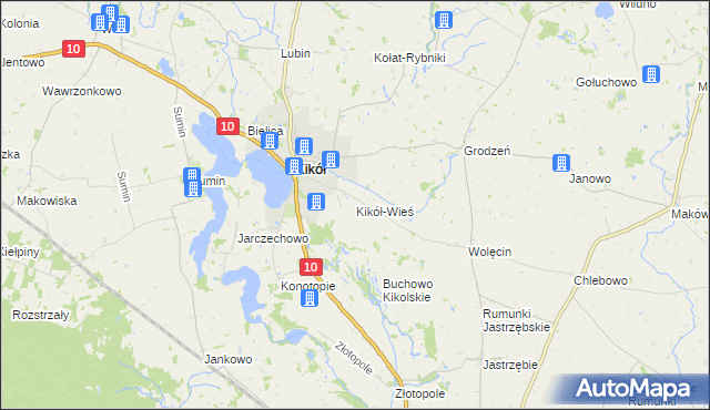 mapa Kikół-Wieś, Kikół-Wieś na mapie Targeo