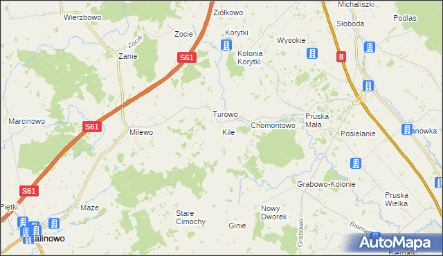 mapa Kile, Kile na mapie Targeo