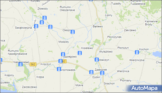 mapa Kisielewo gmina Dobrzyń nad Wisłą, Kisielewo gmina Dobrzyń nad Wisłą na mapie Targeo
