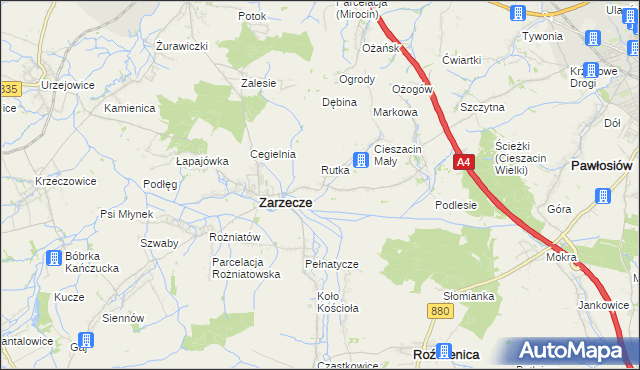 mapa Kisielów gmina Zarzecze, Kisielów gmina Zarzecze na mapie Targeo