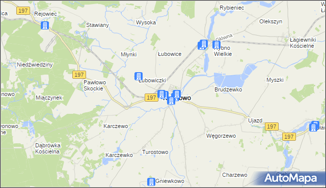 mapa Kiszkowo powiat gnieźnieński, Kiszkowo powiat gnieźnieński na mapie Targeo