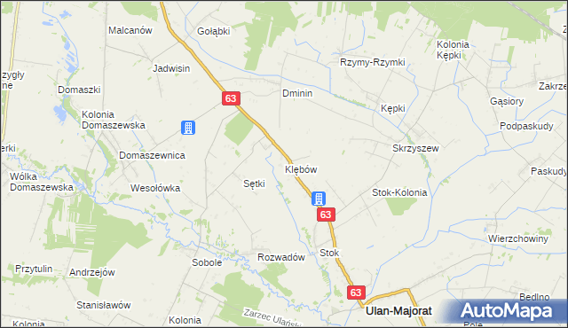 mapa Klębów, Klębów na mapie Targeo