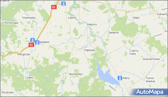mapa Kłębowo, Kłębowo na mapie Targeo