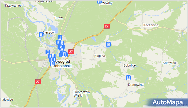 mapa Klępina, Klępina na mapie Targeo