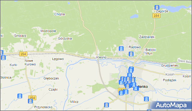 mapa Klesno, Klesno na mapie Targeo