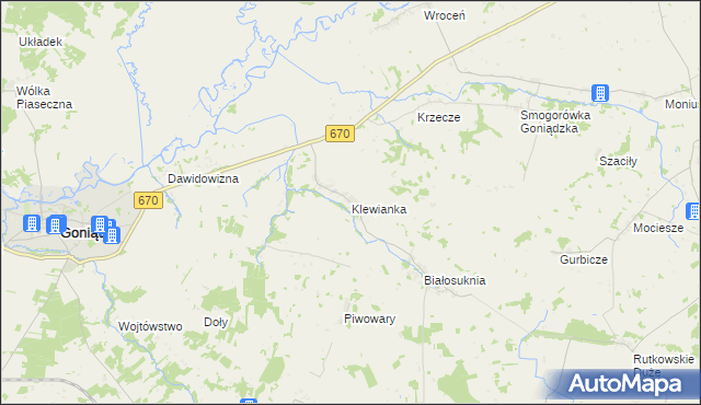 mapa Klewianka, Klewianka na mapie Targeo