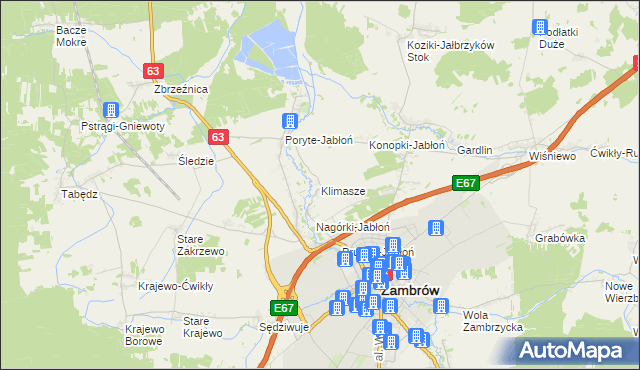 mapa Klimasze, Klimasze na mapie Targeo