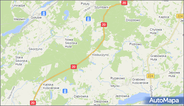 mapa Kłobuczyno, Kłobuczyno na mapie Targeo
