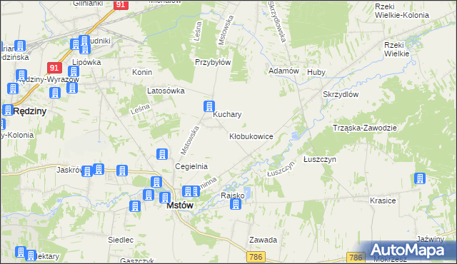 mapa Kłobukowice, Kłobukowice na mapie Targeo