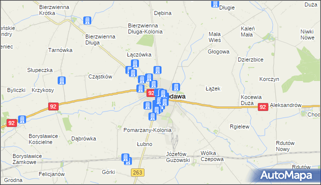 mapa Kłodawa powiat kolski, Kłodawa powiat kolski na mapie Targeo