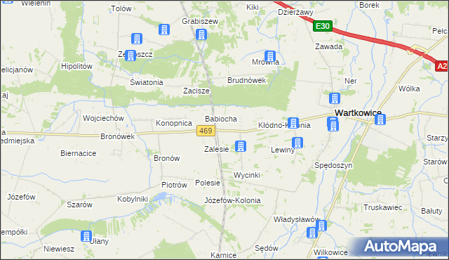 mapa Kłódno, Kłódno na mapie Targeo