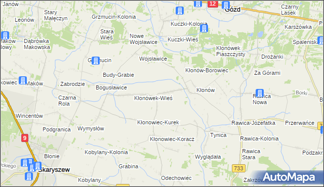 mapa Kłonówek-Kolonia, Kłonówek-Kolonia na mapie Targeo