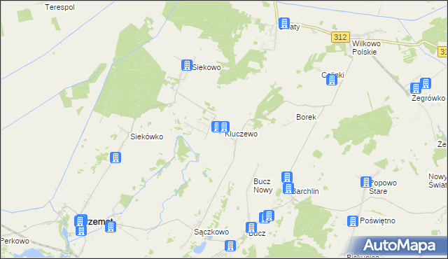 mapa Kluczewo gmina Przemęt, Kluczewo gmina Przemęt na mapie Targeo