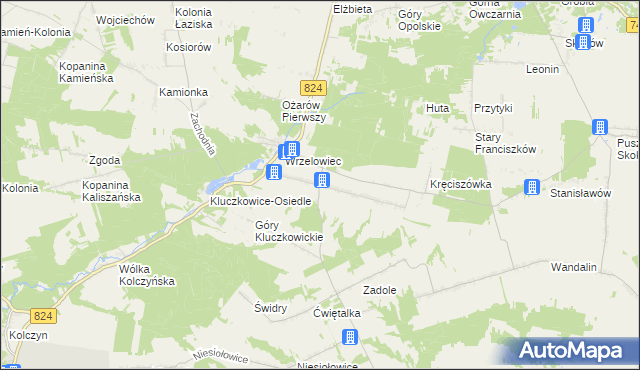 mapa Kluczkowice, Kluczkowice na mapie Targeo