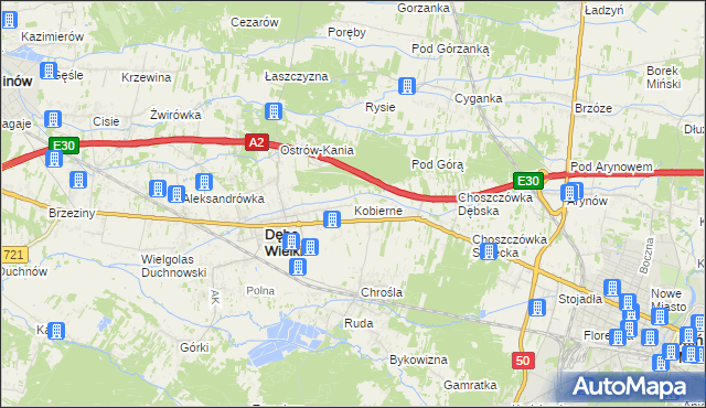 mapa Kobierne, Kobierne na mapie Targeo