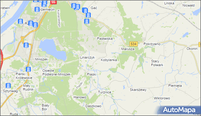 mapa Kobylanka gmina Grudziądz, Kobylanka gmina Grudziądz na mapie Targeo