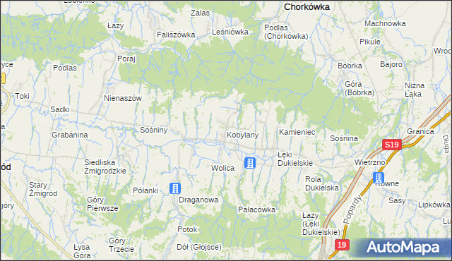mapa Kobylany gmina Chorkówka, Kobylany gmina Chorkówka na mapie Targeo