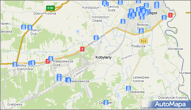 mapa Kobylany gmina Terespol, Kobylany gmina Terespol na mapie Targeo