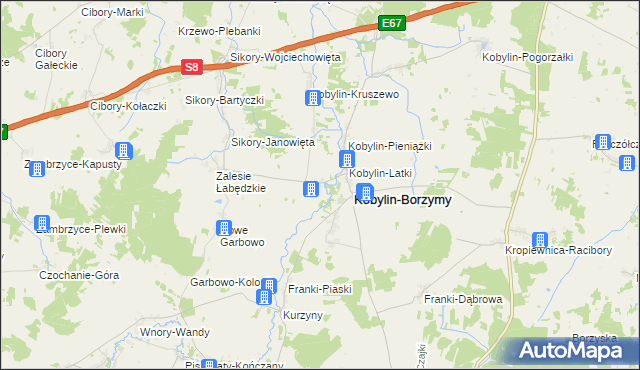 mapa Kobylin-Kuleszki, Kobylin-Kuleszki na mapie Targeo