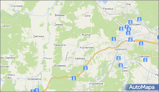 mapa Kochanowo gmina Luzino, Kochanowo gmina Luzino na mapie Targeo