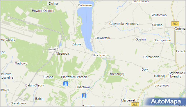 mapa Kochowo, Kochowo na mapie Targeo
