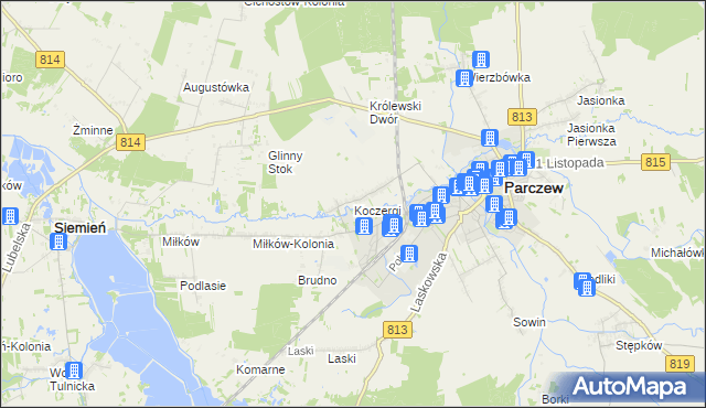 mapa Koczergi, Koczergi na mapie Targeo